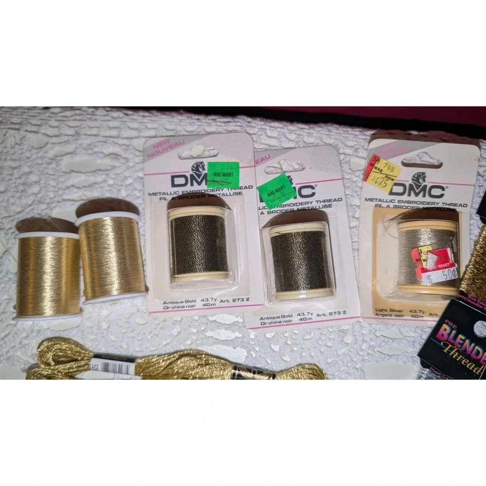 Metallic Special Threads Gold Silver Shimmer Cross Stitch Sewing DMC Coats Lot